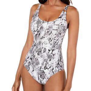 NWT! Calvin Klein Black White Viper Starburst One Piece Swimsuit NEW!